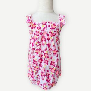 Carter’s Girls Toddler Kids Bow Shoulder Pink Floral Sleeveless Tank Top. 4. 4T.